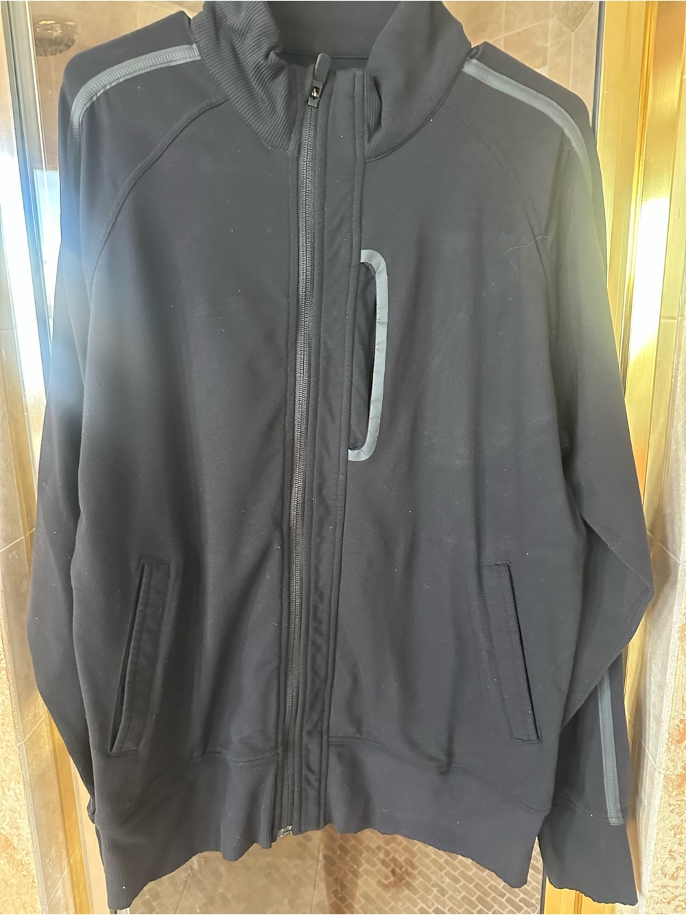 Lululemon Men's Black Full-Zip Track Sweater